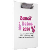 Personalisierte Bunco-Babe Klemmbrett (Rechts)