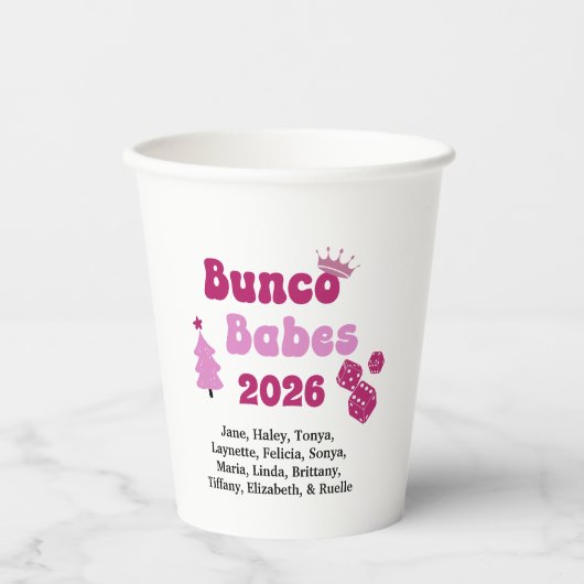 Personalisierte Bunco-Babe  Pappbecher (Vorderseite)