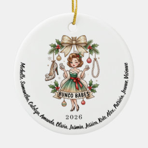 Personalisierte Bunco Babes Name Jahr Weihnachtsge Keramik Ornament