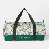 Personalisierte Bunte Blumen-Duffeltasche Duffle Bag (Rückseite)