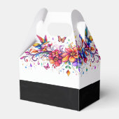 Personalisierte bunte Blumenkunst Geschenkschachtel (Rückseite)