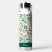 Personalisierte bunte Blumenmonogramm-Wasserflasch Trinkflasche (Vorderseite)