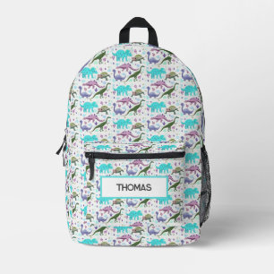Personalisierte Bunte Dinosaurier-Manie Bedruckter Rucksack