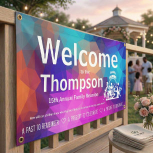 Personalisierte Bunte Geometrische Familienzusamme Banner