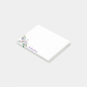 Personalisierte bunte Libelle Post-it Klebezettel (angewinkelt)