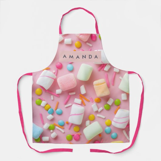 Personalisierte bunte Marshmallow-Streusel Schürze (Vorderseite)