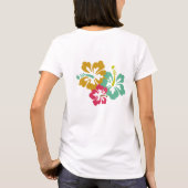 Personalisierte bunte tropische Hibiskus-Blumen T-Shirt (Rückseite)