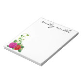 Personalisierte Burgund-Blume-Rose Notizblock (Rotiert)