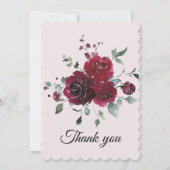 Personalisierte Burgund und Schwarze Hochzeit Einladung (Rückseite)