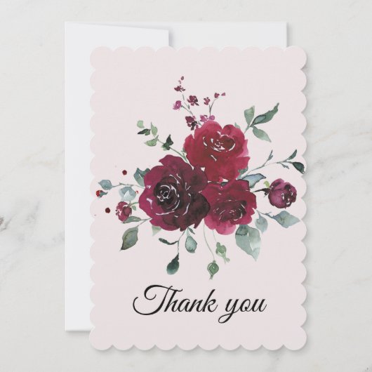 Personalisierte Burgund und Schwarze Hochzeit Einladung (Rückseite)