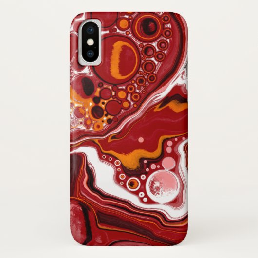 Personalisierte Burgund White Digital Fluid Art Case-Mate iPhone Hülle (Rückseite)