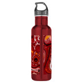 Personalisierte Burgund White Digital Fluid Art Edelstahlflasche (Rückseite)