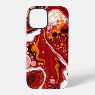 Personalisierte Burgund White Digital Fluid Art iPhone 12 Pro Hülle