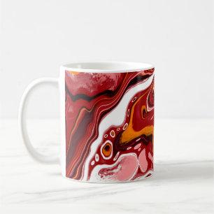 Personalisierte Burgund White Digital Fluid Art Kaffeetasse