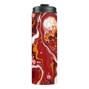 Personalisierte Burgund White Digital Fluid Art Thermosbecher