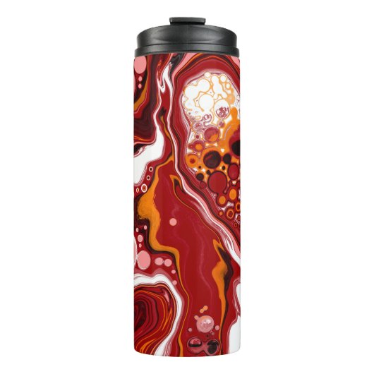 Personalisierte Burgund White Digital Fluid Art Thermosbecher (Vorderseite)