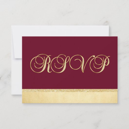 Personalisierte Burgundy Fall Gold UAWG Wedding RSVP Karte (Vorderseite)
