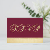Personalisierte Burgundy Fall Gold UAWG Wedding RSVP Karte (Stehend Vorderseite)