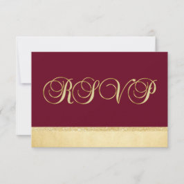 Personalisierte Burgundy Fall Gold UAWG Wedding RSVP Karte