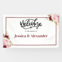 Personalisierte Burgundy Floral Wedding