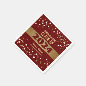 Personalisierte Burgundy Red Class 2024 Abschluss Serviette (Ecke)