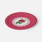 Personalisierte Burgundy Vintag Rose Paper Teller (Schrägansicht)