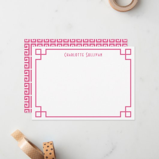 Personalisierte Büroarbeit an der griechischen Gre Mitteilungskarte (Vorderseite/Rückseite Beispiel)