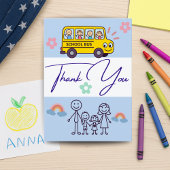 Personalisierte Busfahrerkarte von Schüler/innen Dankeskarte