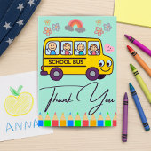 Personalisierte Busfahrerkarte von Schüler/innen Dankeskarte