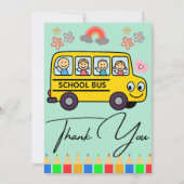 Personalisierte Busfahrerkarte von Schüler/innen Dankeskarte (Vorderseite)