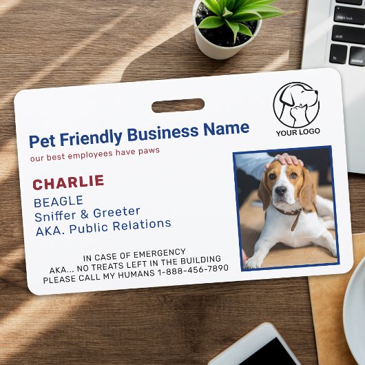 Personalisierte Business Corporate Pet Foto ID Ausweis