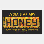 Personalisierte Business-Stickers mit Bienengesich Rechteckiger Aufkleber (Vorderseite)