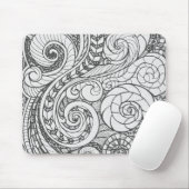 Personalisierte Busy Art Doodle Design Abdeckung f Mousepad (Mit Mouse)