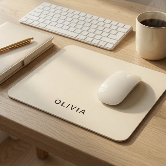 Personalisierte Buttercreme-Name Mousepad