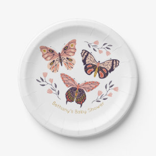 Personalisierte Butterfly-Baby-Duschpapier-Teller Pappteller