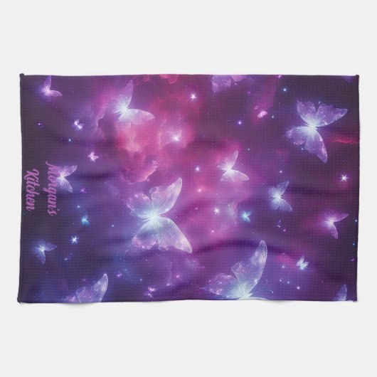 Personalisierte Butterfly Fantasy Art Geschirrtuch (Horizontal)