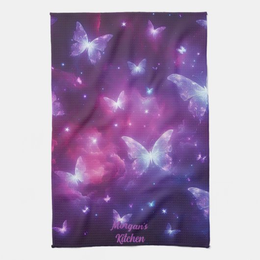 Personalisierte Butterfly Fantasy Art Geschirrtuch (Vertikal)