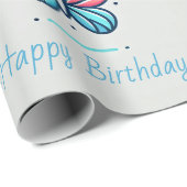 Personalisierte Butterfly Geburtstagskorrektur Geschenkpapier (Rolleneckpunkt)