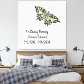 Personalisierte Butterfly-Gedenkstätte Leinwanddruck (Insitu (Schlafzimmer))