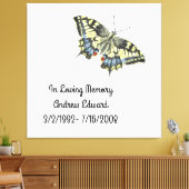 Personalisierte Butterfly-Gedenkstätte Leinwanddruck (Insitu (Wohnzimmer))