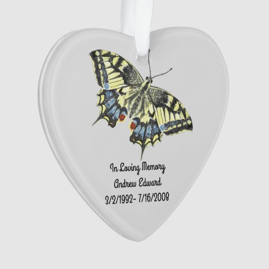 Personalisierte Butterfly-Gedenkstätte Ornament (Vorderseite)