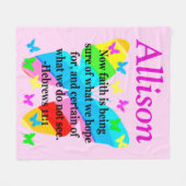 PERSONALISIERTE BUTTERFLY HEBREWS 11 BLANKET FLEECEDECKE (Vorderseite (Horizontal))