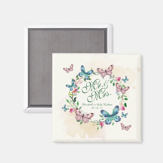 Personalisierte Butterfly-Heirat | Magnet (Vorderseite/Rückseite)