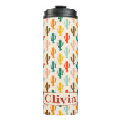 Personalisierte Cacti-Silhouetten Thermosbecher (Vorderseite)
