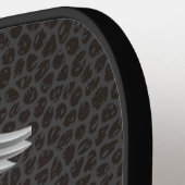 Personalisierte Caduceus Black & Silver Pickleball Schläger (Linke Seite)