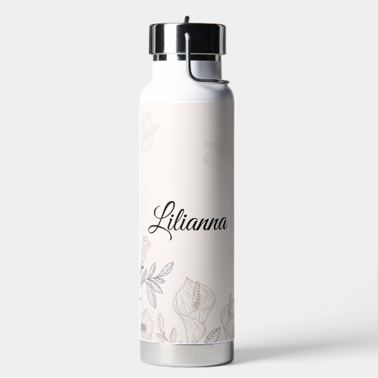 Personalisierte Calla-Lilien Trinkflasche (Links)