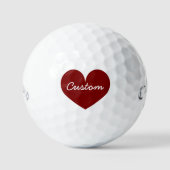 Personalisierte Callaway Golfbälle mit rotem Herze (Vorderseite)