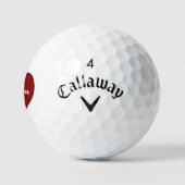 Personalisierte Callaway Golfbälle mit rotem Herze (Logo)