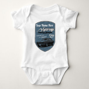 Personalisierte Camaro Garage Baby Strampler