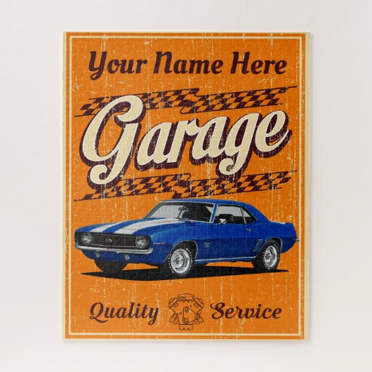 Personalisierte Camaro Garage in Orange Puzzle (Vertikal)